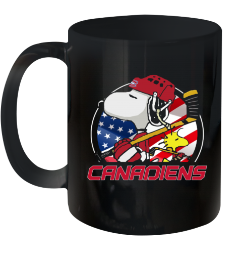 ujt1 montreal canadienssnoopy and woodstock nhl ceramic mug 110 56 front black