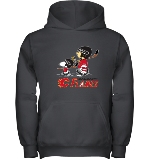 Let's Play Calgary Flames Ice Hockey Snoopy NHL Youth Hoodie