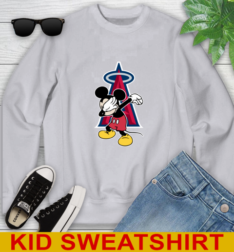 Los Angeles Angels MLB Baseball Dabbing Mickey Disney Sports Youth Sweatshirt 5 Los Angeles Angels MLB Baseball Dabbing Mickey Disney Sports Youth Sweatshirt - Image 5