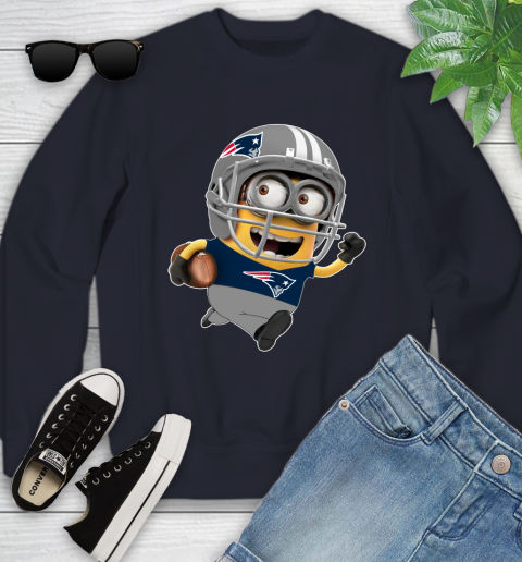 NFL New England Patriots Minions Disney Football Sports Youth Sweatshirt 3