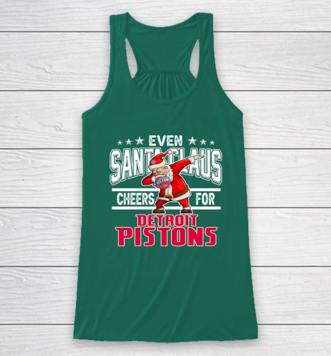 Detroit Pistons Even Santa Claus Cheers For Christmas NBA Racerback Tank 5