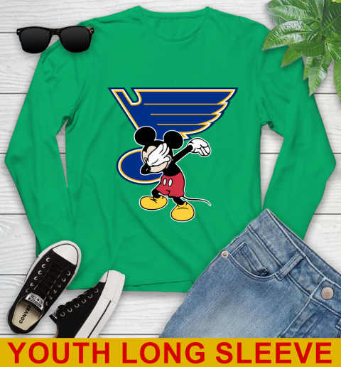 St.Louis Blues NHL Hockey Dabbing Mickey Disney Sports Youth Long Sleeve 7
