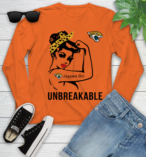 NFL Jacksonville Jaguars Girl Unbreakable Football Sports Youth Long Sleeve 2