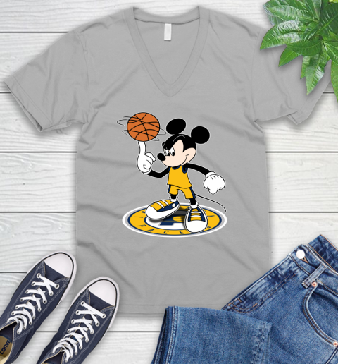 NBA Basketball Indiana Pacers Cheerful Mickey Disney Shirt V-Neck T-Shirt 4