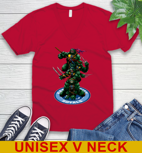 MLB Baseball Kansas City Royals Teenage Mutant Ninja Turtles Shirt V-Neck T-Shirt 7