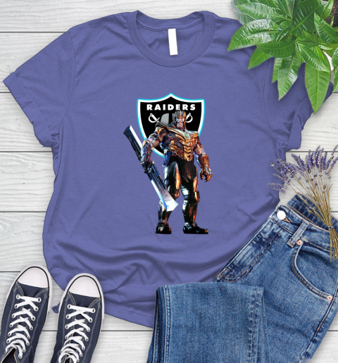 NFL Thanos Gauntlet Avengers Endgame Football Oakland Raiders Women's T-Shirt - Image 12