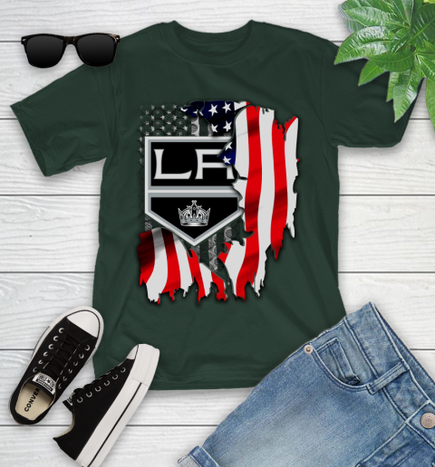 Los Angeles Kings NHL Hockey American Flag Youth T-Shirt 5