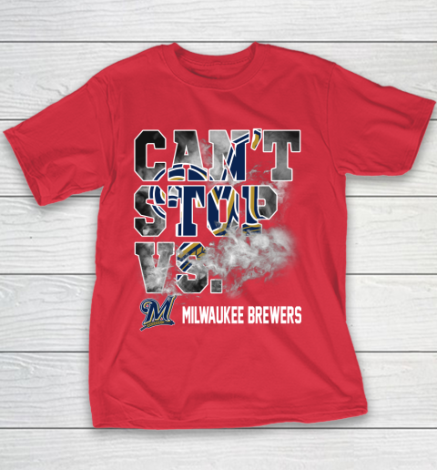 MLB Milwaukee Brewers Baseball Can't Stop Vs Brewers Youth T-Shirt 7