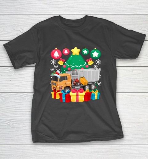 Garbage Truck Christmas Tree Lights Ornaments Xmas Pajamas T-Shirt