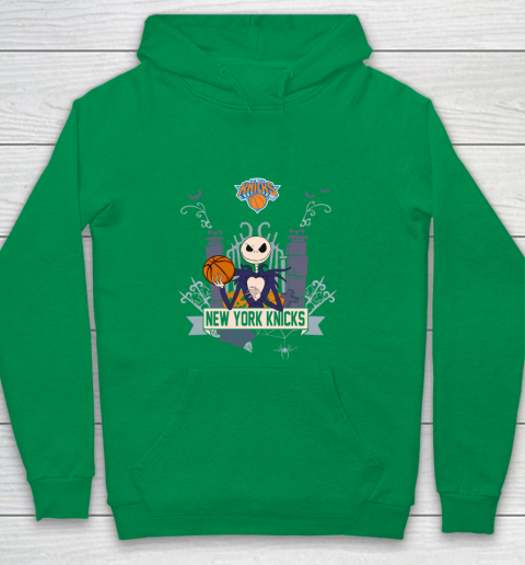 NBA New York Knicks Basketball Jack Skellington Halloween Youth Hoodie 4