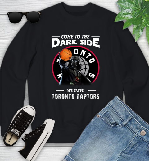 NBA Come To The Dark Side We Have Toronto Raptors Star Wars Darth Vader Basketball Youth Sweatshirt