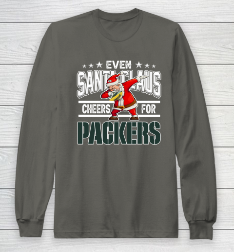 Green Bay Packers Even Santa Claus Cheers For Christmas NFL Long Sleeve T-Shirt 5