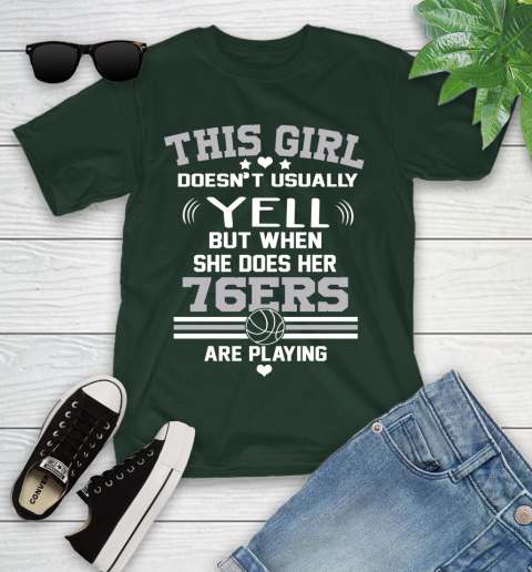 Philadelphia 76ers NBA Basketball I Yell When My Team Is Playing Youth T-Shirt 5