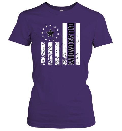 NFL Dallas Cowboys American Flag Women's T-Shirt h2zq nfl dallas cowboys american flag ladies t shirt 20 front purple