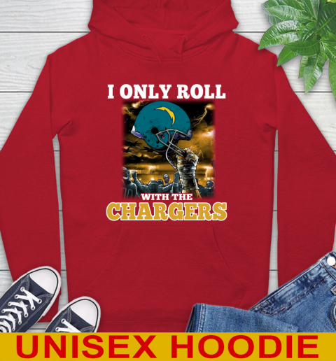 Los Angeles Chargers NFL Football I Only Roll With My Team Sports Hoodie 10