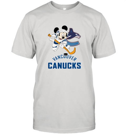 NHL Hockey Mickey Mouse Team Vancouver Canucks Unisex Jersey Tee
