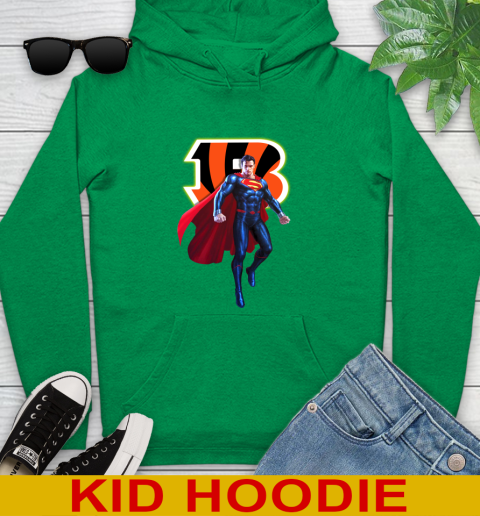 NFL Superman DC Sports Football Cincinnati Bengals Youth Hoodie 8