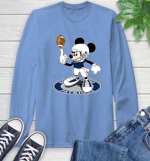 NFL Football New England Patriots Cheerful Mickey Disney Shirt Long Sleeve T-Shirt 12