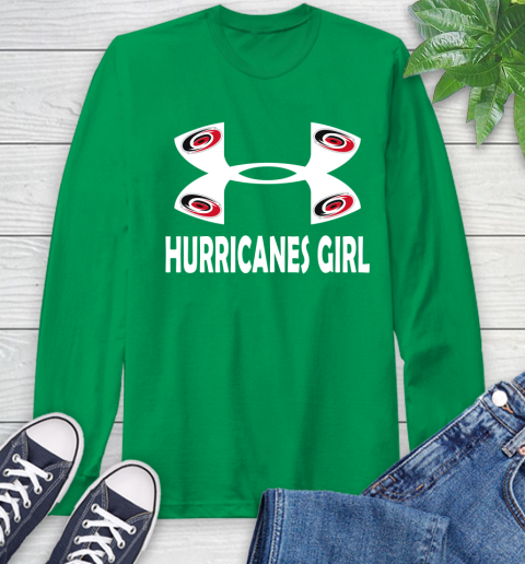 NHL Carolina Hurricanes Girl Under Armour Hockey Sports Long Sleeve T-Shirt 8