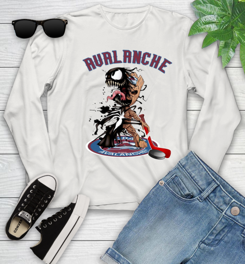 NHL Colorado Avalanche Hockey Venom Groot Guardians Of The Galaxy Youth Long Sleeve 12