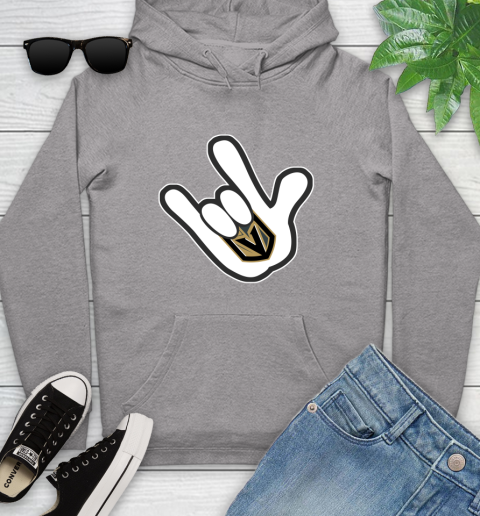 Vegas Golden Knights NHL Hockey Mickey Rock Hand Disney Youth Hoodie 6