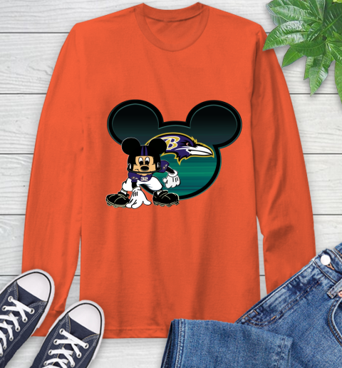 NFL Baltimore Ravens Mickey Mouse Disney Football T Shirt Long Sleeve T-Shirt 5