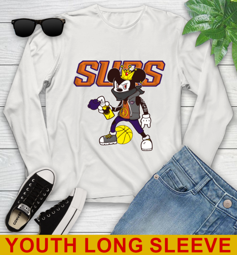Phoenix Suns NBA Basketball Mickey Peace Sign Sports Youth Long Sleeve 12