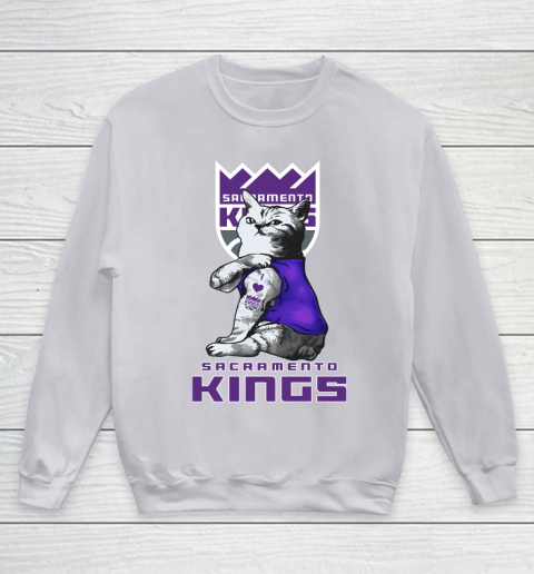NBA Basketball My Cat Loves Sacramento Kings Youth Sweatshirt 3