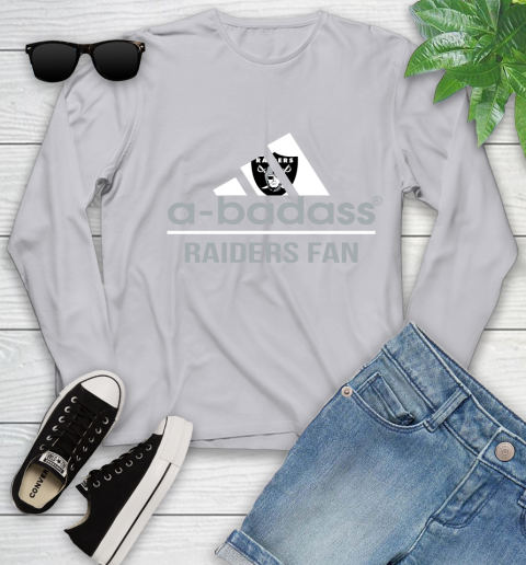 Oakland Raiders NFL Football A Badass Adidas Adoring Fan Sports Youth Long Sleeve 5
