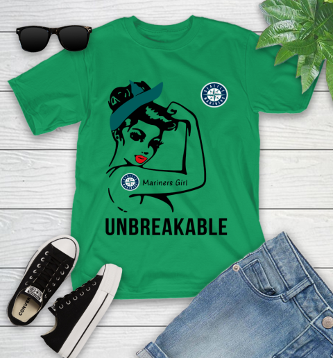 MLB Seattle Mariners Girl Unbreakable Baseball Sports Youth T-Shirt 13