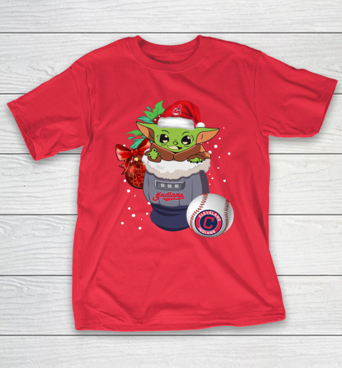 Cleveland Indians Christmas Baby Yoda Star Wars Funny Happy MLB T-Shirt 10