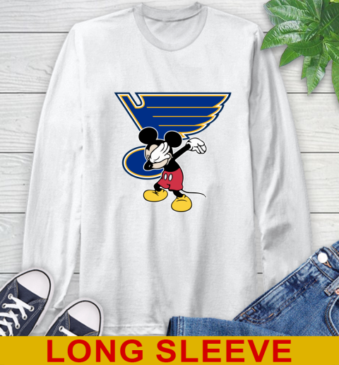 St.Louis Blues NHL Hockey Dabbing Mickey Disney Sports Long Sleeve T-Shirt