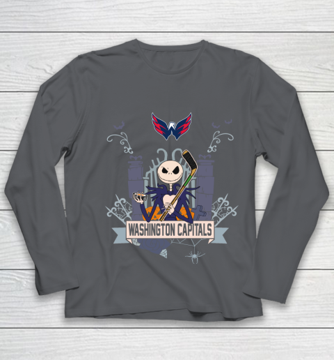 NHL Washington Capitals Hockey Jack Skellington Halloween Youth Long Sleeve 6