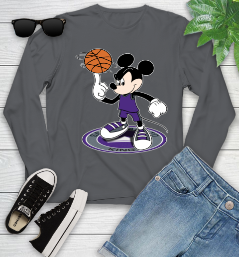 NBA Basketball Sacramento Kings Cheerful Mickey Disney Shirt Youth Long Sleeve 8