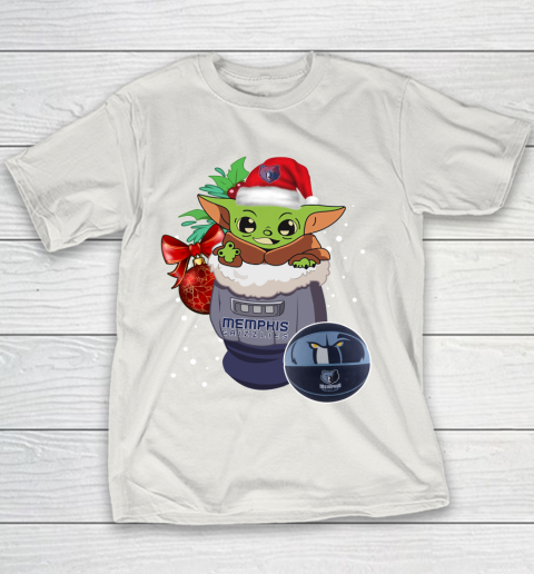 Memphis Grizzlies Christmas Baby Yoda Star Wars Funny Happy NBA Youth T-Shirt 11