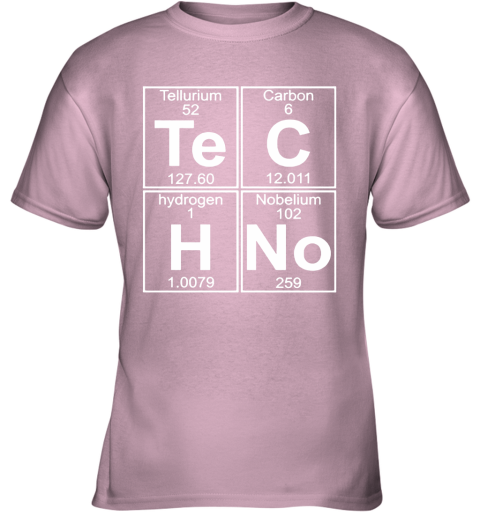 0zny tellurium carbon hydrogen nobelium chemical techno char youth t shirt 26 front light pink