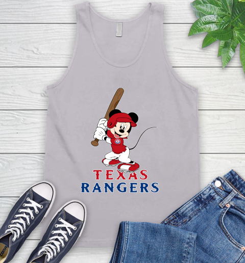 MLB Baseball Texas Rangers Cheerful Mickey Mouse Shirt Tank Top 4