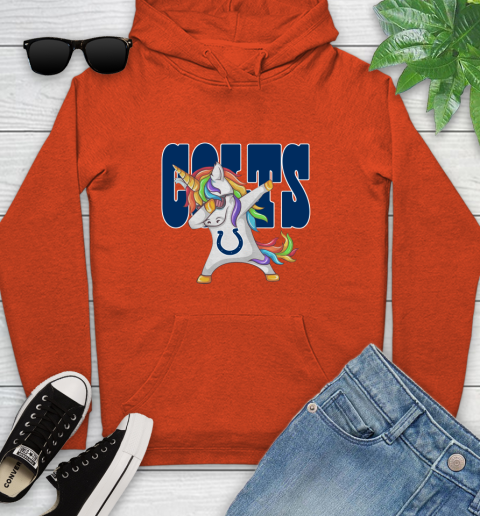 Indianapolis Colts NFL Football Funny Unicorn Dabbing Sports Youth Hoodie 5