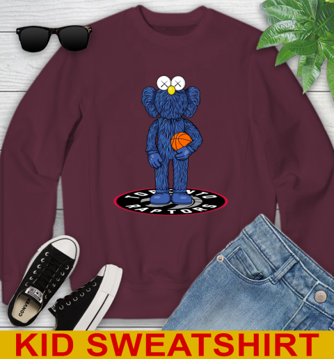 NBA Basketball Toronto Raptors Kaws Bff Blue Figure Shirt Youth Sweatshirt 5