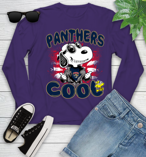 NHL Hockey Florida Panthers Cool Snoopy Shirt Youth Long Sleeve 4