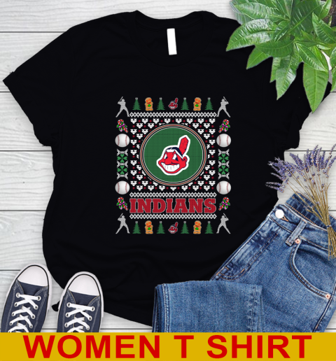 Cleveland Indians Merry Christmas MLB Baseball Loyal Fan Women's T-Shirt