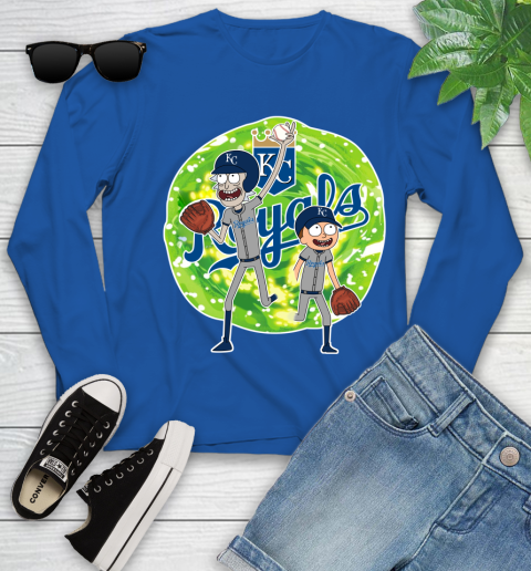 MLB Kansas City Royals Rick And Morty Baseball Sports Youth Long Sleeve 9