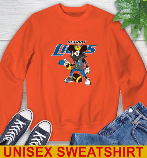 Detroit Lions NFL Football Mickey Peace Sign Sports Sweatshirt 4