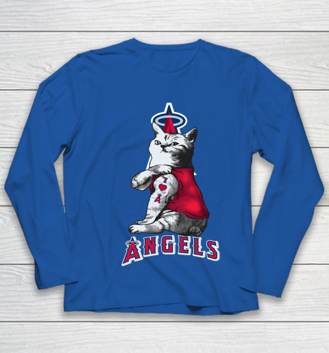 MLB Baseball My Cat Loves Los Angeles Angels Youth Long Sleeve 7