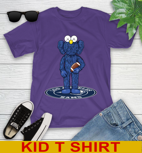 NFL Football Los Angeles Rams Kaws Bff Blue Figure Shirt Youth T-Shirt 4