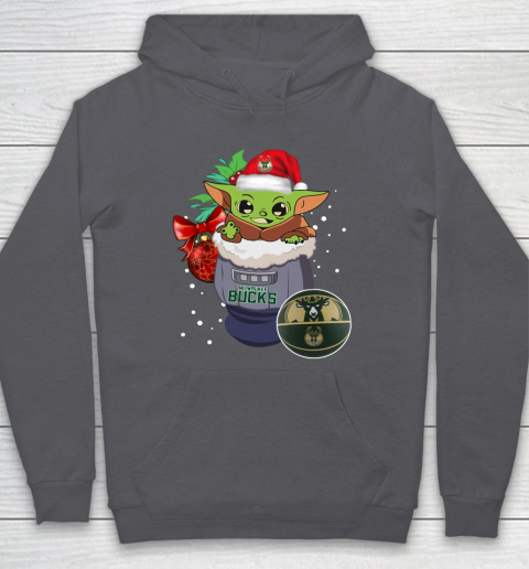 Milwaukee Bucks Christmas Baby Yoda Star Wars Funny Happy NBA Hoodie 7