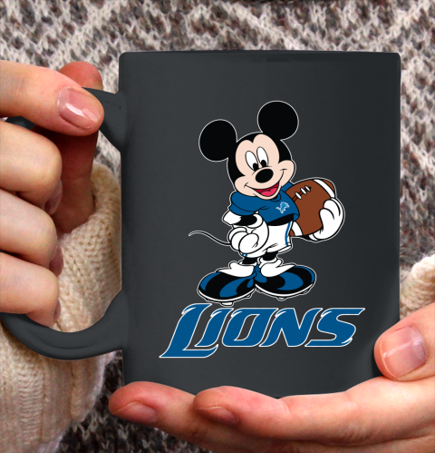 NFL Football Detroit Lions Cheerful Mickey Mouse Shirt Ceramic Mug 15oz