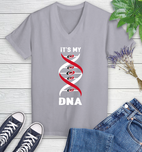 Carolina Hurricanes NHL Hockey It's My DNA Sports Women's V-Neck T-Shirt 4