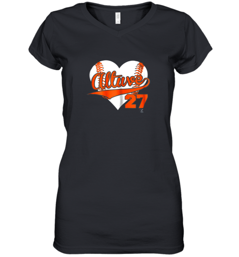 Jose Altuve Baseball Heart Shirt  Apparel Women's V-Neck T-Shirt