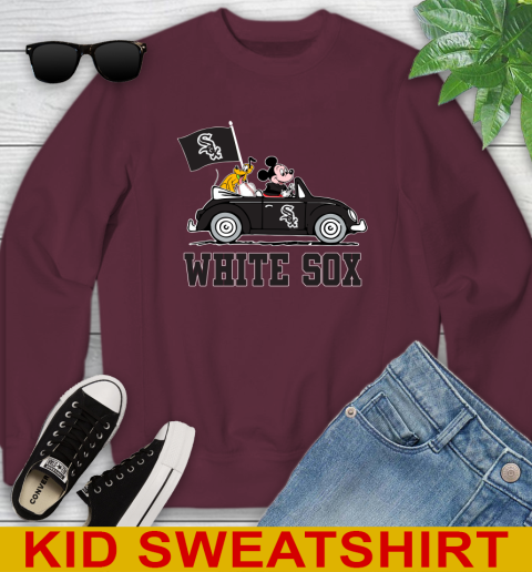 MLB Baseball Chicago White Sox Pluto Mickey Driving Disney Shirt Youth Sweatshirt 5
